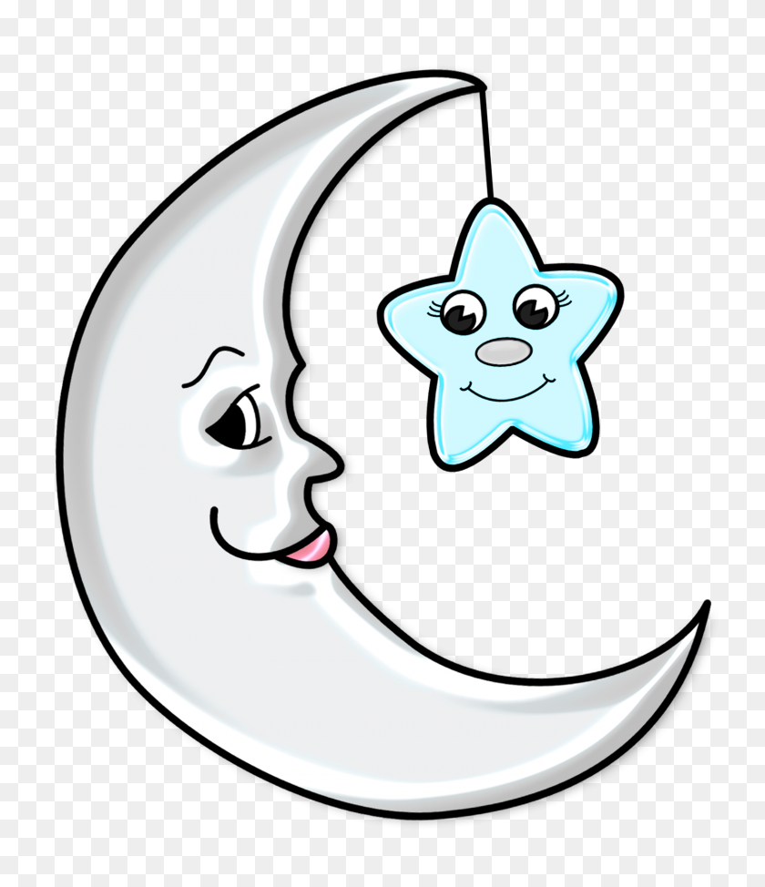 1500x1759 Cute Moon With Star Transparent Png Gallery - Moon Clipart Transparent