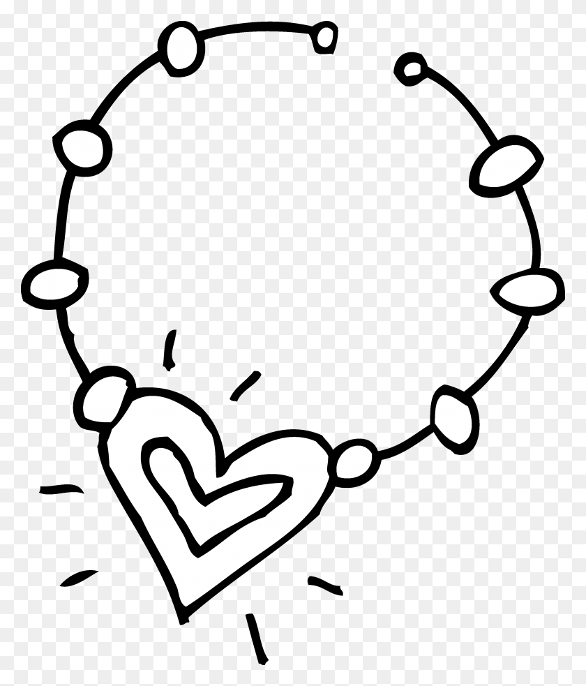 2950x3494 Cute Necklace Coloring Page - Cute Heart Clipart