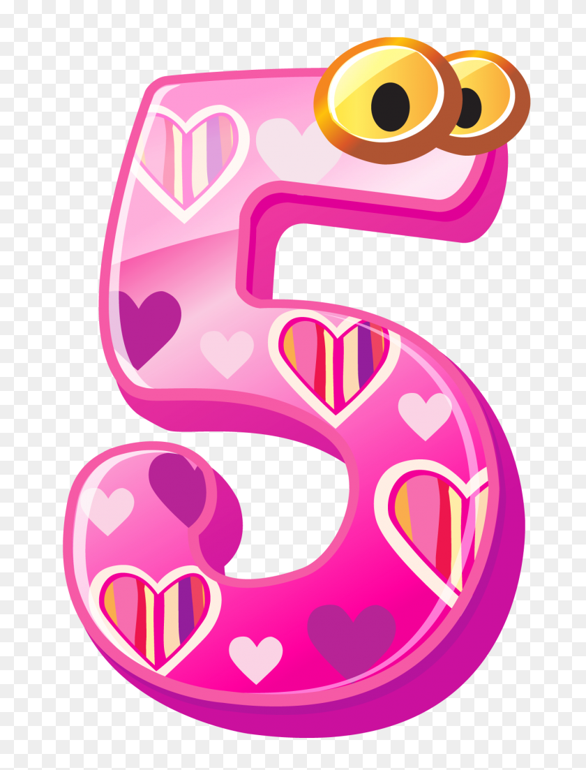 1370x1832 Cute Number Five Png Clipart - Numbers PNG