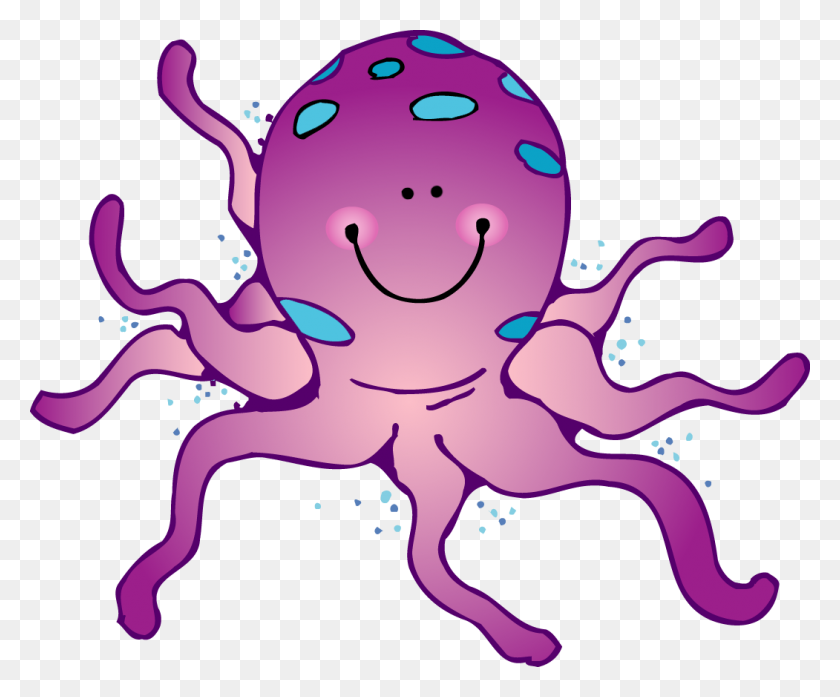 1051x859 Cute Octopus Clip Art - Ocean Background Clipart