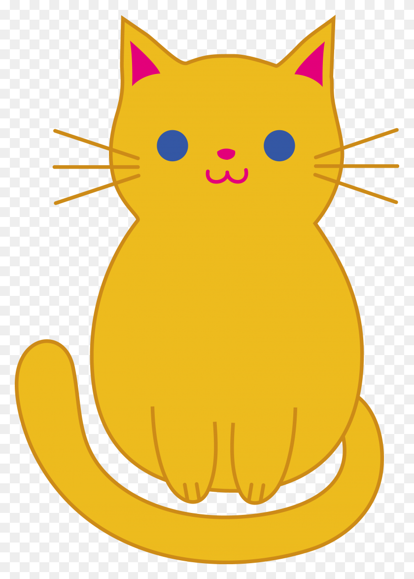 3528x5039 Cute Orange Cat Clip Art - Simple Cat Clipart