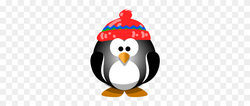 234x298 Cute Penguin With Hat Clip Art - Snow Clipart PNG