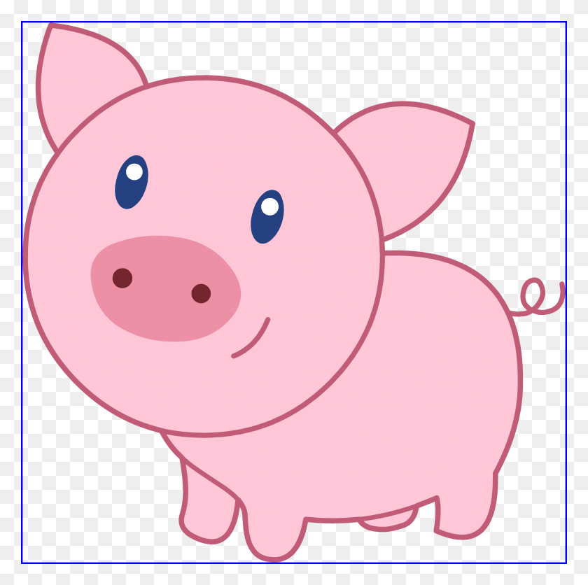 4975x4955 Cute Pig Clipart Clip Art - Bbq Pig Clipart