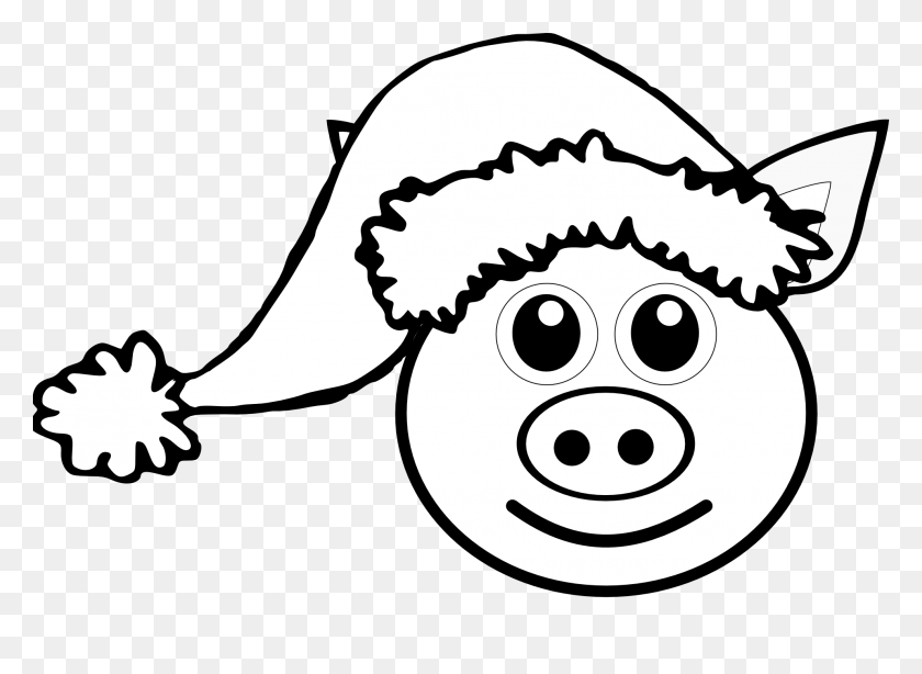 1979x1408 Cute Pig Face Clip Art - Flying Pig Clipart Black And White