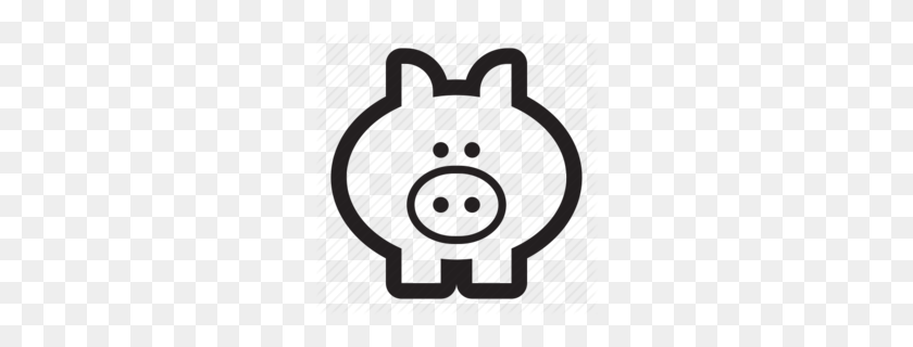 260x260 Cute Piggy Clipart - Black And White Clipart Pig