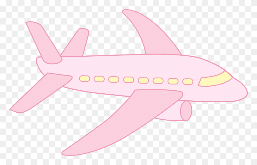 8669x5328 Милый Розовый Самолетик - Симпатичный Самолетик Клипарт