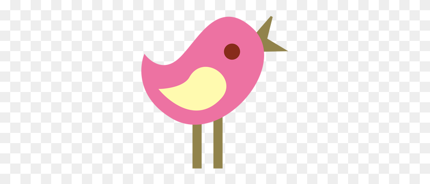 288x300 Cute Pink Bird Clipart - Pink Bird Clipart