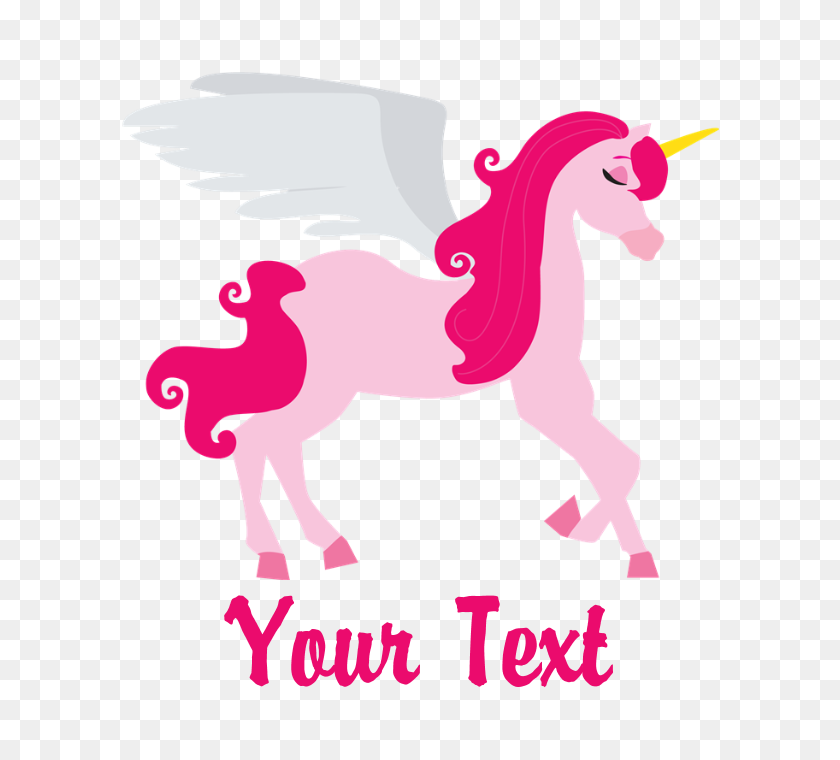 700x700 Cute Pink Flying Unicorn Mousepad - Flying Unicorn Clipart