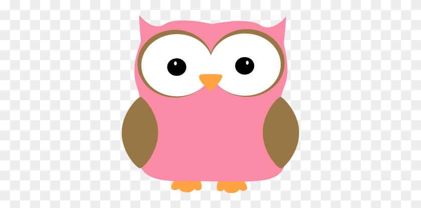 354x355 Cute Pink Owl Pink With Bows Clipart - Thumper Clipart