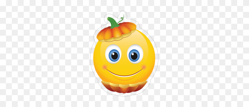 300x300 Cute Pumpkin Head Emoji Sticker - Pumpkin Emoji PNG