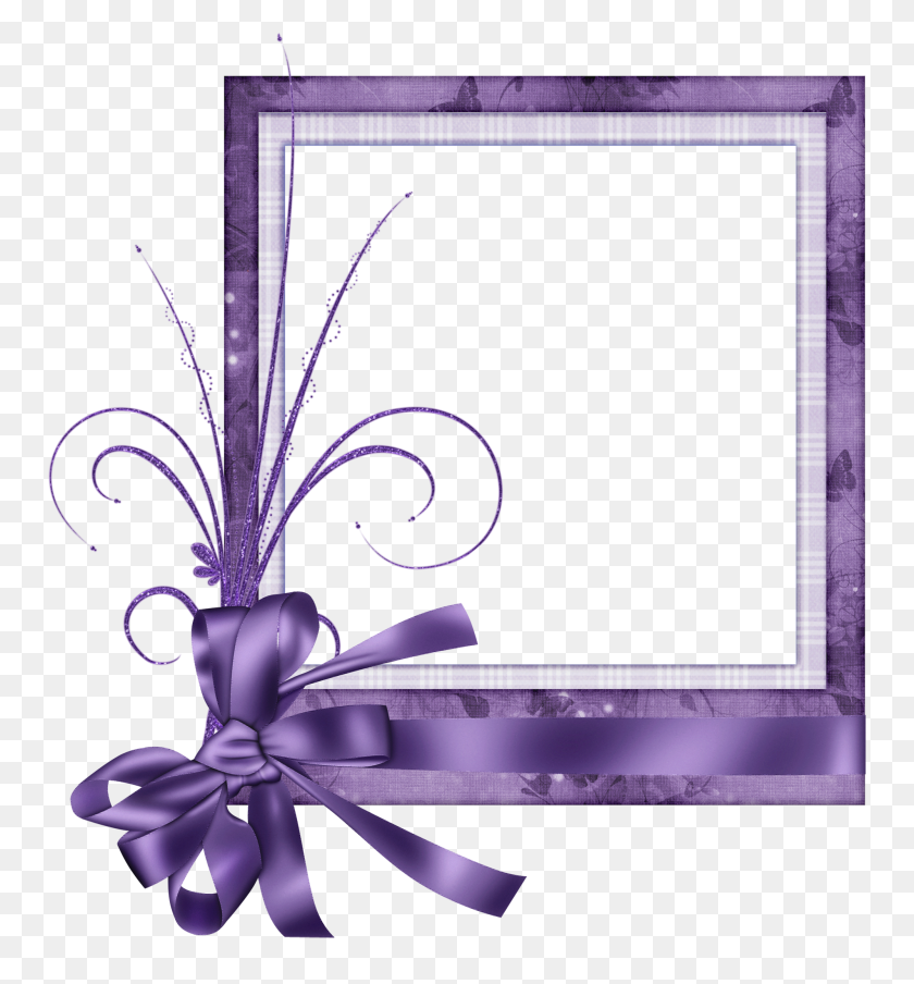 2000x2165 Симпатичная Фиолетовая Прозрачная Рамка - Милый Бант Клипарт
