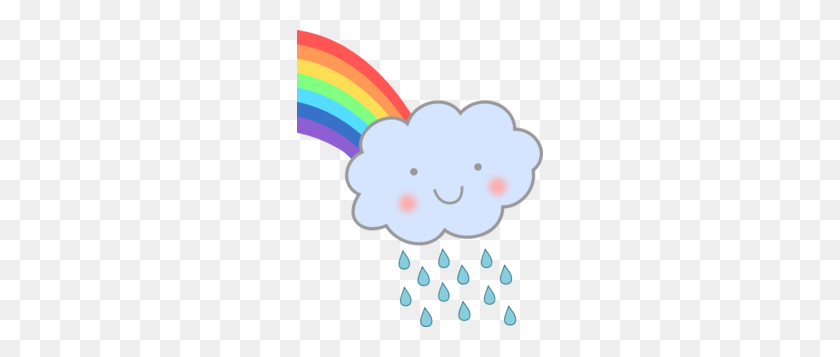 246x297 Cute Rain Cloud With Rainbow Clip Art - Rain Clipart