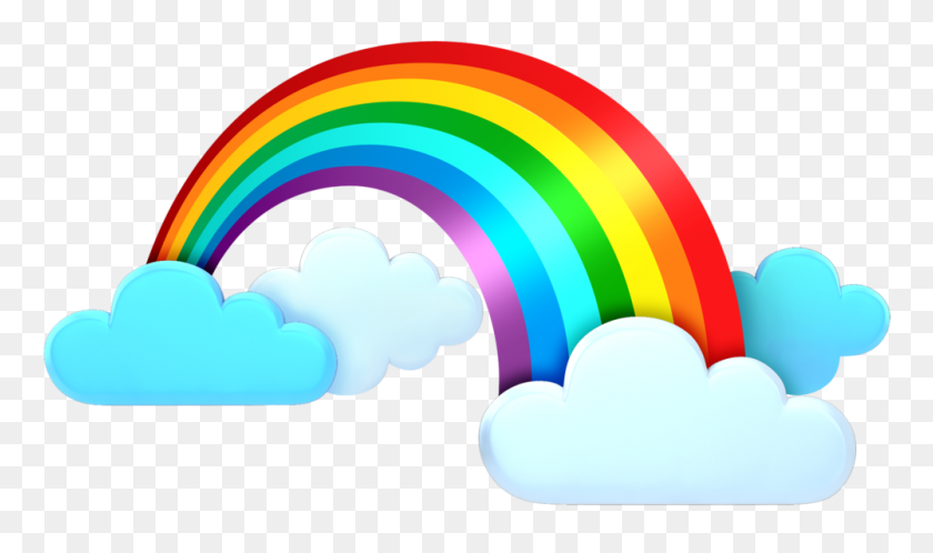 1000x562 Cute Rainbow Illustration - Rainbow Cloud Clipart