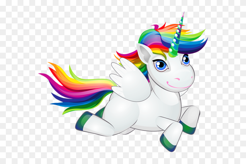 600x500 Cute Rainbow Pony Png Clipart - Rainbow Heart Clipart