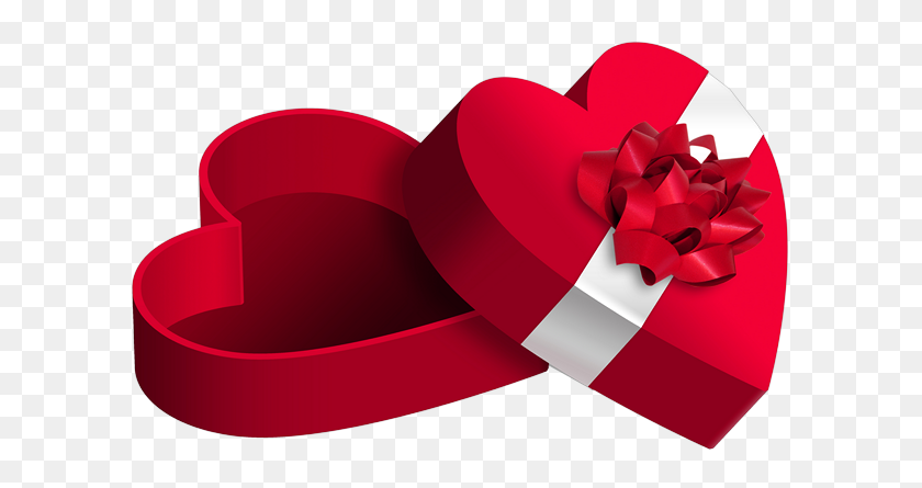617x385 Cute Red Heart Gift - Cute Heart PNG