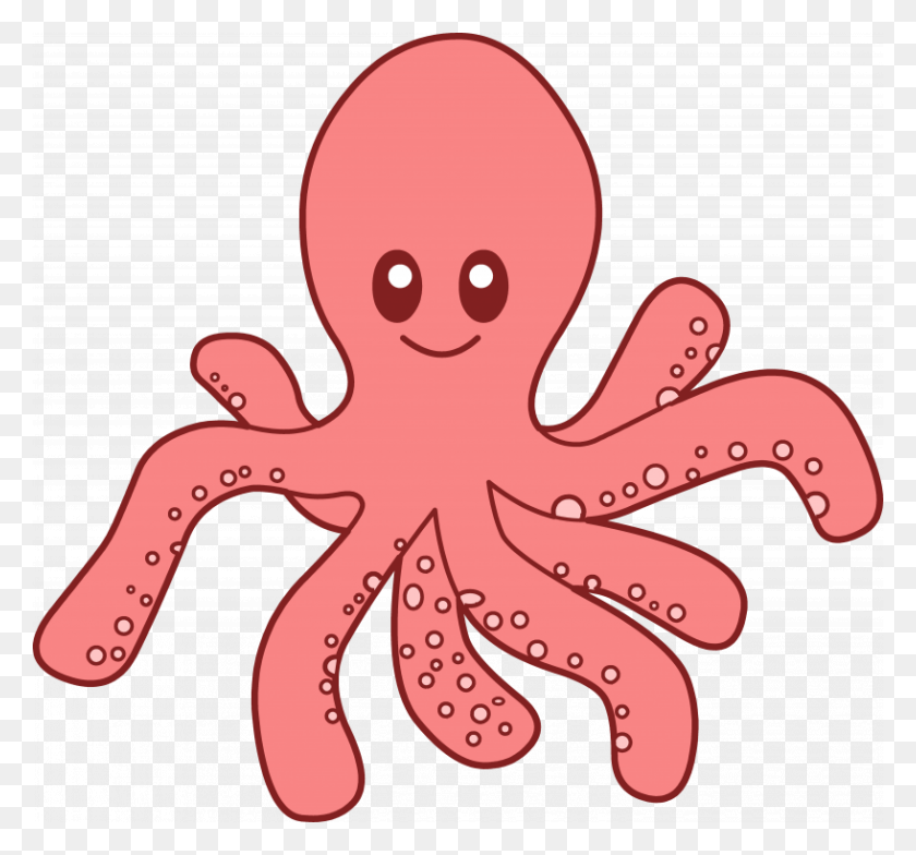 817x759 Cute Red Octopus Clipart Octopus Clipart - Octopus Clipart PNG