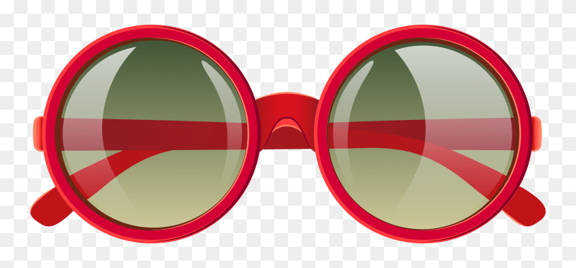6287x2669 Cute Red Sunglasses Png Clipart - Glasses PNG