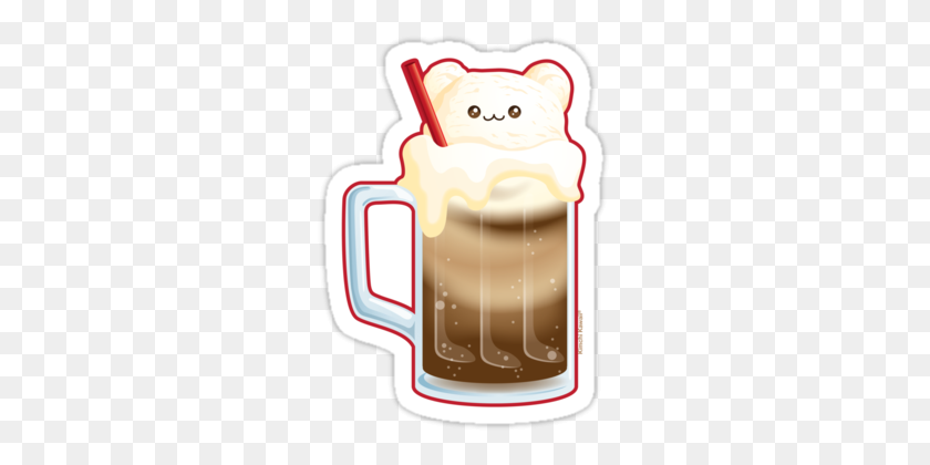 375x360 Наклейка Cute Root Beer Float Ice Cream Bear - Картинка С Изображением Корневого Пивного Поплавка