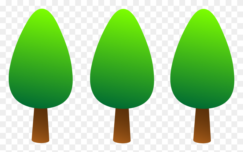 4000x2391 Cute Round Green Trees - Simple Tree Clipart