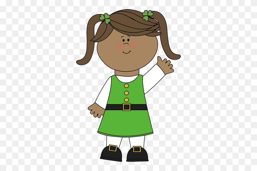 342x500 Cute Saint Patrick's Day Girl Clip Art - Cute Girl Clipart