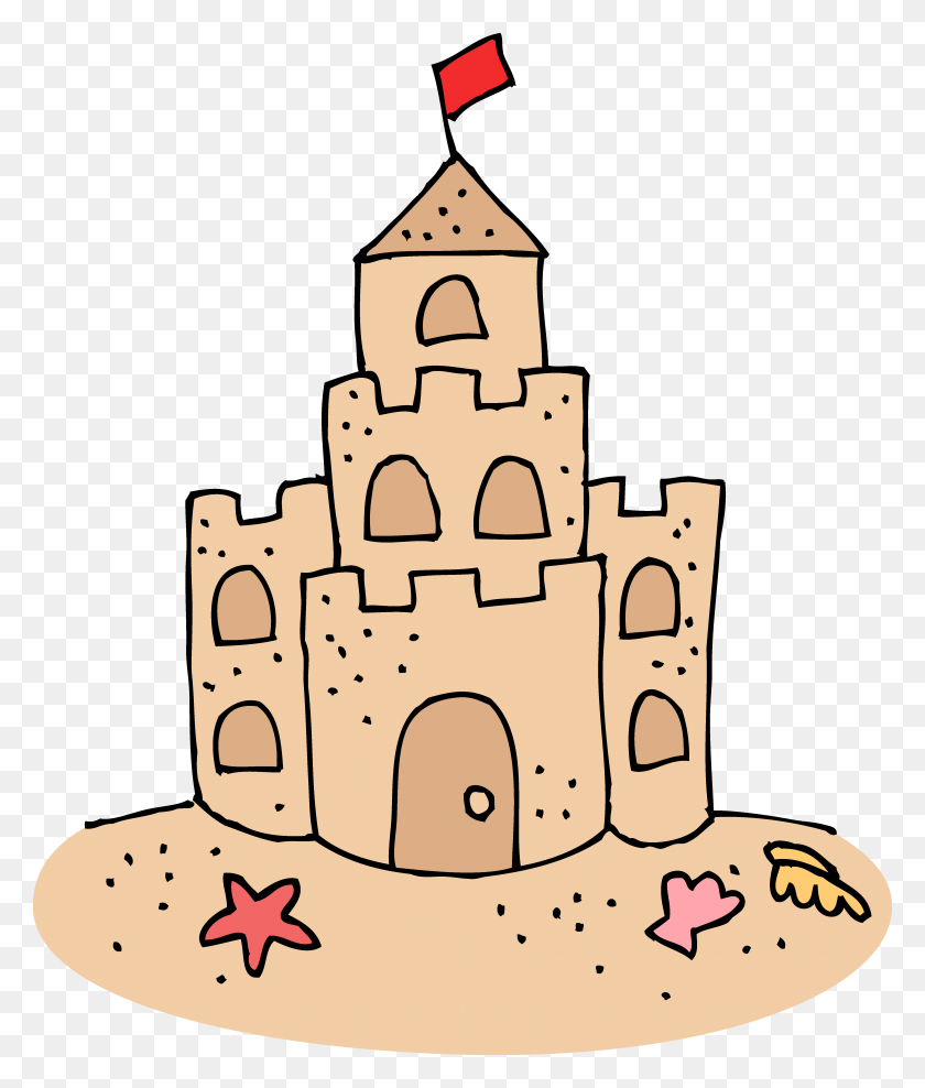 4879x5808 Милый Песочный Замок - Скульптура Клипарт