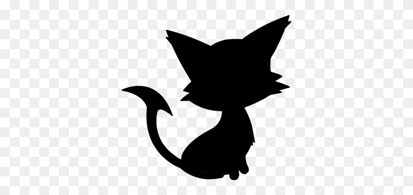 346x338 Cute Silhouettes New Cat Pokemon - Tuxedo Cat Clipart