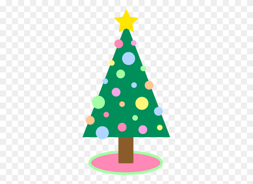 291x550 Cute Simple Pastel Colored Christmas Tree - Colorful Tree Clipart