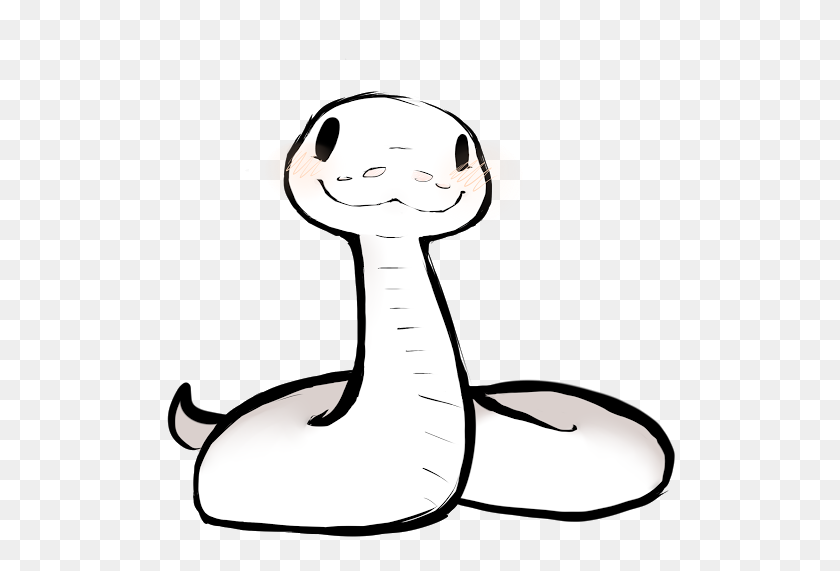 512x511 Cute Snake Drawing - Snake Tongue Clipart