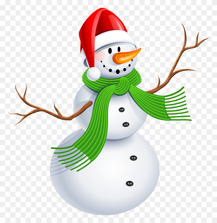 3417x3513 Cute Snowman Clipart Png - Snowman Head Clipart
