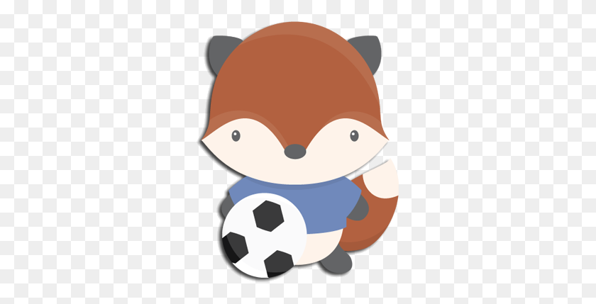 285x369 Cute Soccer Fox - Raccoon Clipart