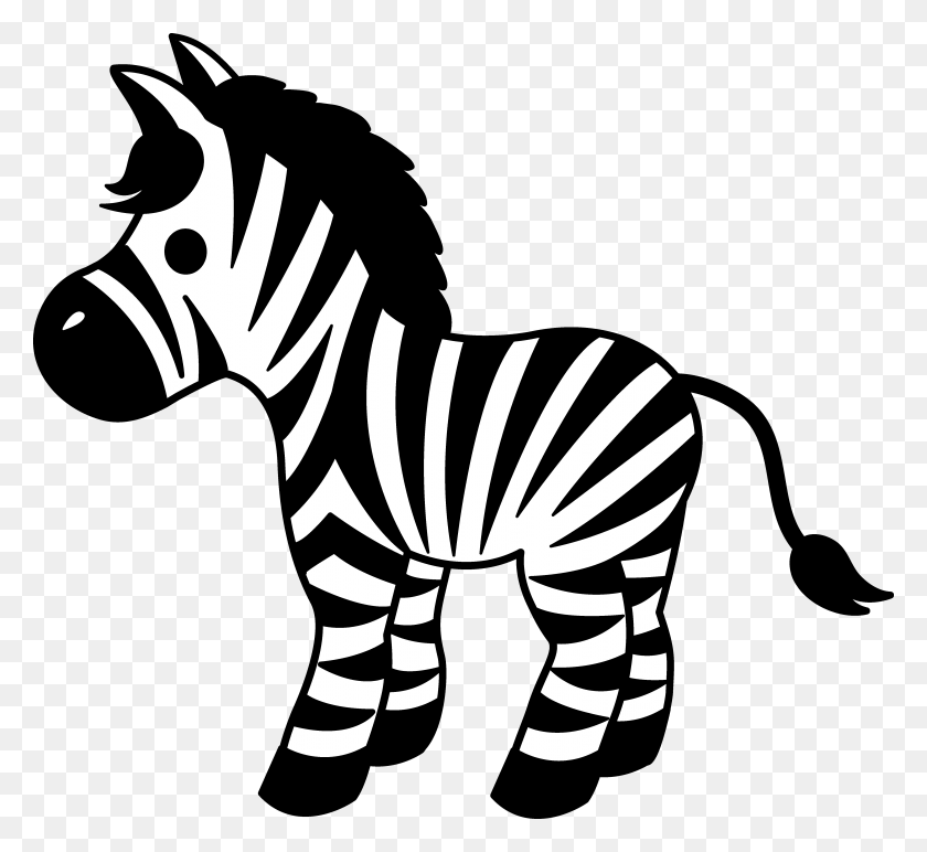 5166x4717 Симпатичная Полосатая Зебра - Реалистичный Черно-Белый Клипарт С Животными
