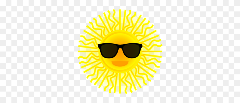 300x300 Cute Sun With Sunglasses Clipart Image Clip Art - Cute Sun Clipart