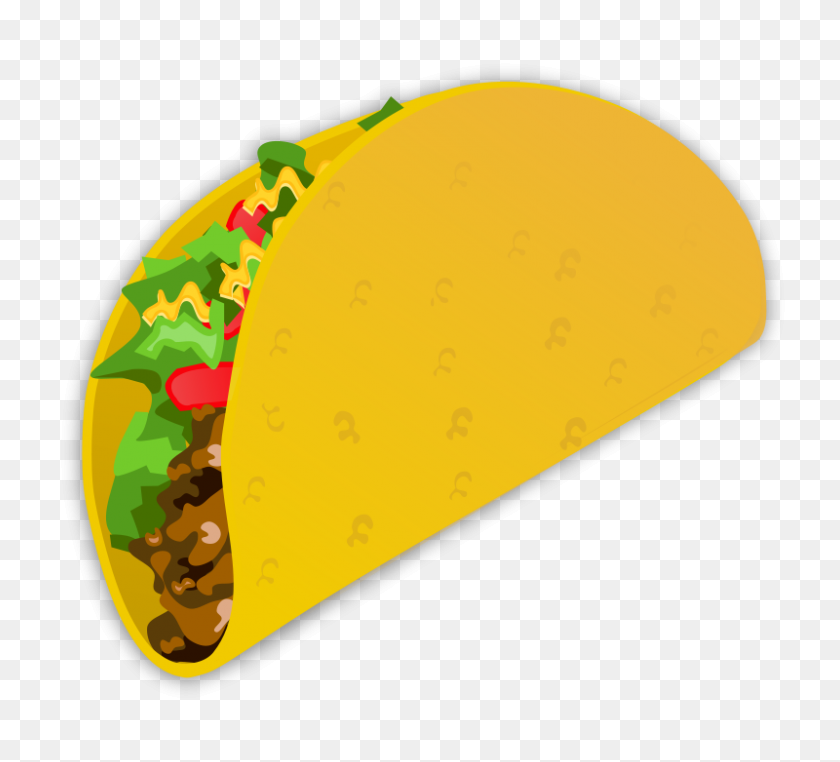 800x720 Cute Taco Clipart Black And White - Mexican Clip Art Images