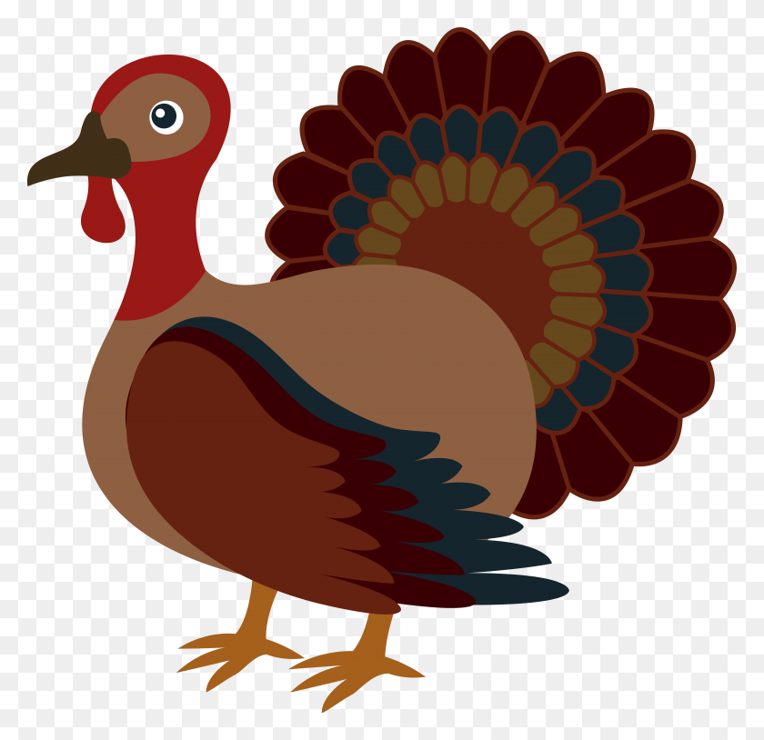 6322x6116 Cute Thanksgiving Turkey Free Clip Art Png - Turkey Clipart PNG