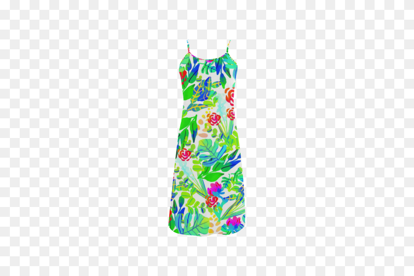 500x500 Симпатичные Тропические Акварельные Цветы Платье-Комбинация Alcestis - Акварельные Цветы Png