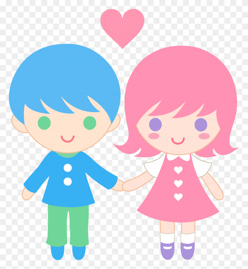 6037x6575 Cute Valentines Day Kids - Free Clip Art Children