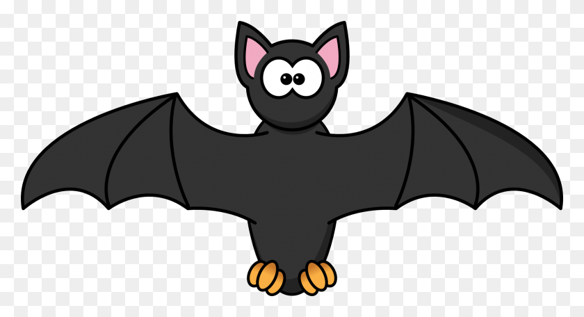 1969x1002 Cutie Bat! Мультяшная Летучая Мышь All Hallows, Хэллоуин - Клей Клипарт