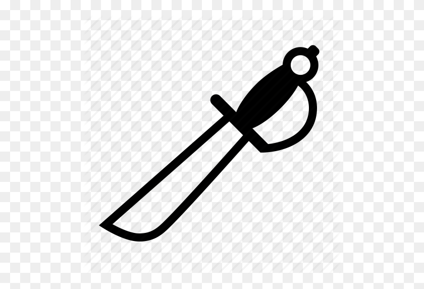 512x512 Cutlass, Pirate, Pirates, Sword, Weapon Icon - Pirate Sword PNG