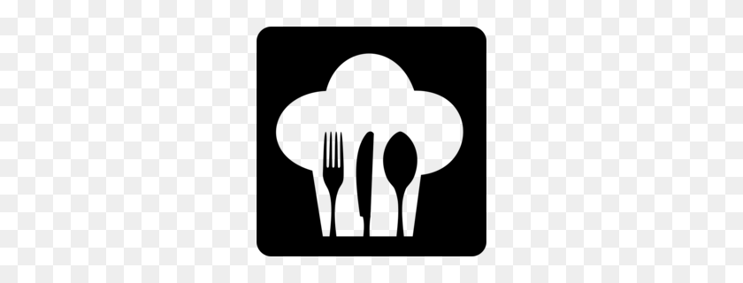 260x260 Cutlery Clipart - Silverware Clipart Black And White