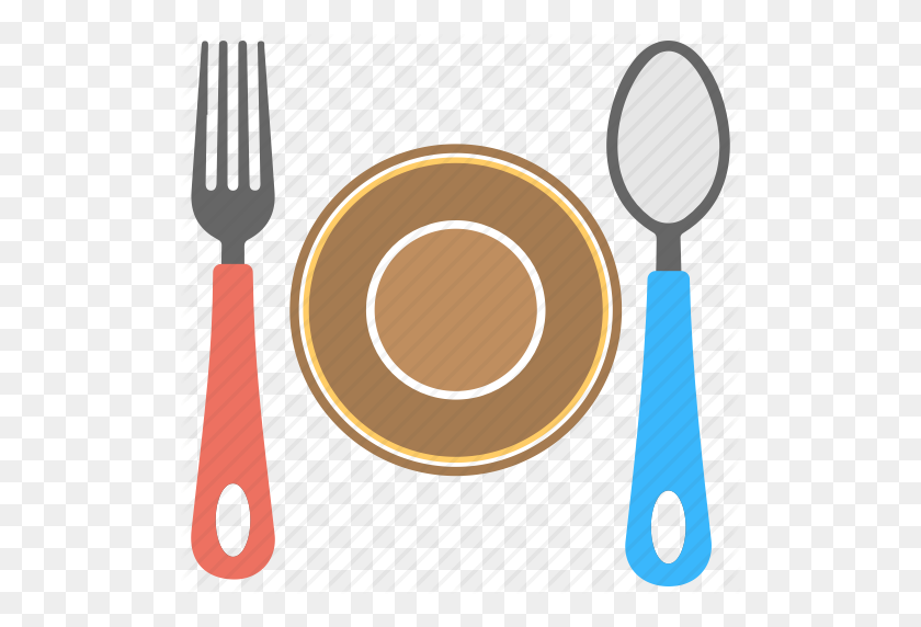 512x512 Cutlery Set Fork And Spoon, Dining Cutlery, Dining Set, Plate Icon - Plate And Fork Clipart