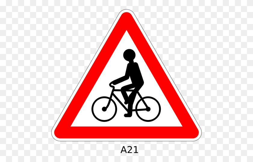 500x480 Cycle Route Ahead Sign Vector - Route 66 Clipart