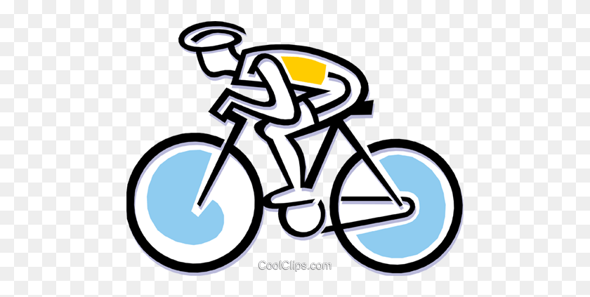 480x363 Ciclista En Una Carrera Libre De Regalías Vector Clipart Ilustración - Ciclista Png