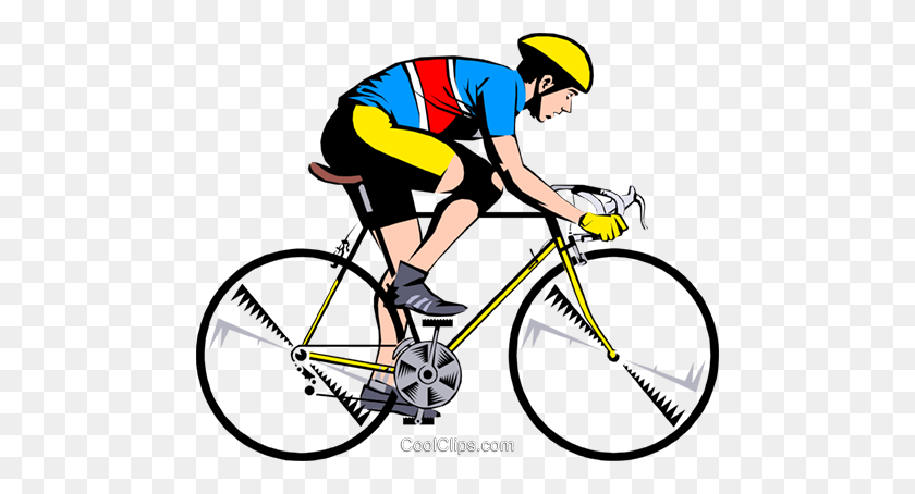 480x394 Велосипедист На Десятискоростном Велосипеде Клипарт В Векторном Формате - Велосипедист Png
