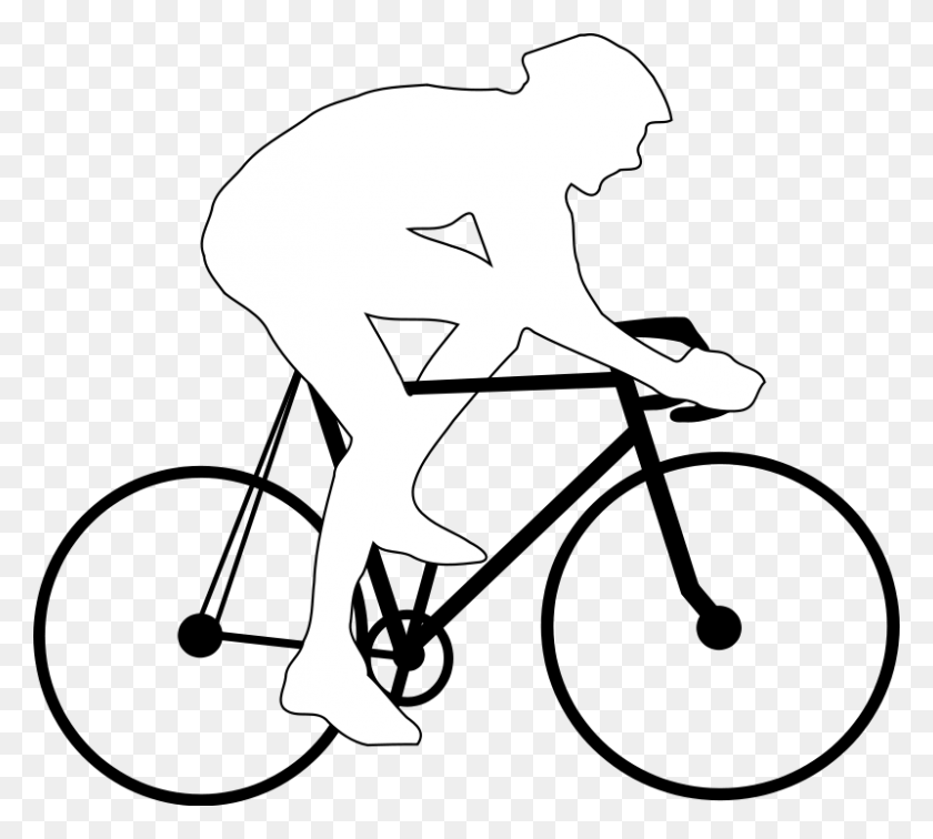 800x714 Велосипедист Силуэт Бесплатный Вектор - Велосипедная Цепь Клипарт