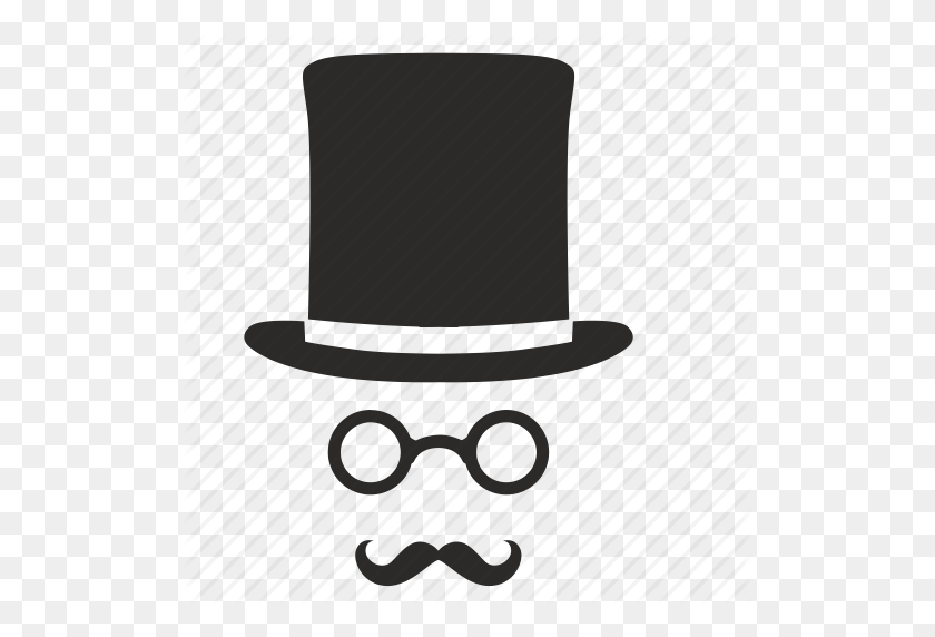 512x512 Cylinder, Gentleman, Glasses, Hat, Mustache Icon - Gentleman PNG