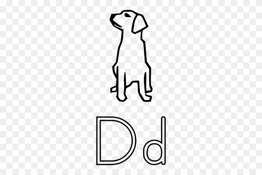 226x500 D Is For Dog Alphabet Learning Guide Vector Clip Art Public - Vest Clipart Black And White