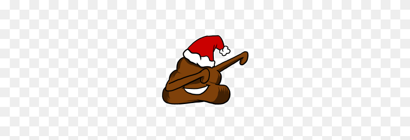 190x228 Dabbing Poop Emoji Santa Hat Funny Christmas - Dabbing Emoji PNG