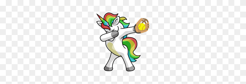 190x228 Dabbing Unicorn Softball Funny Dancing Dab Gift - Dabbing Unicorn PNG