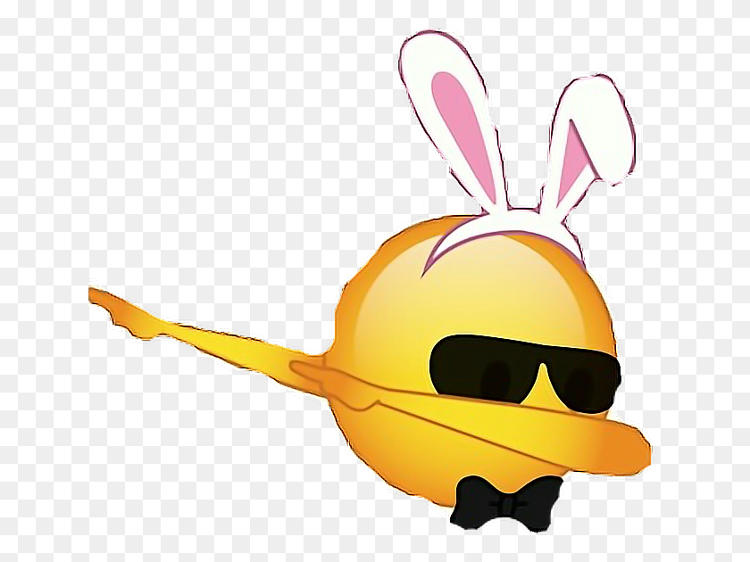 646x570 Dabing Emoji Dab Emoji Bunny Bow Glasses Freetoedit - Dab Emoji PNG