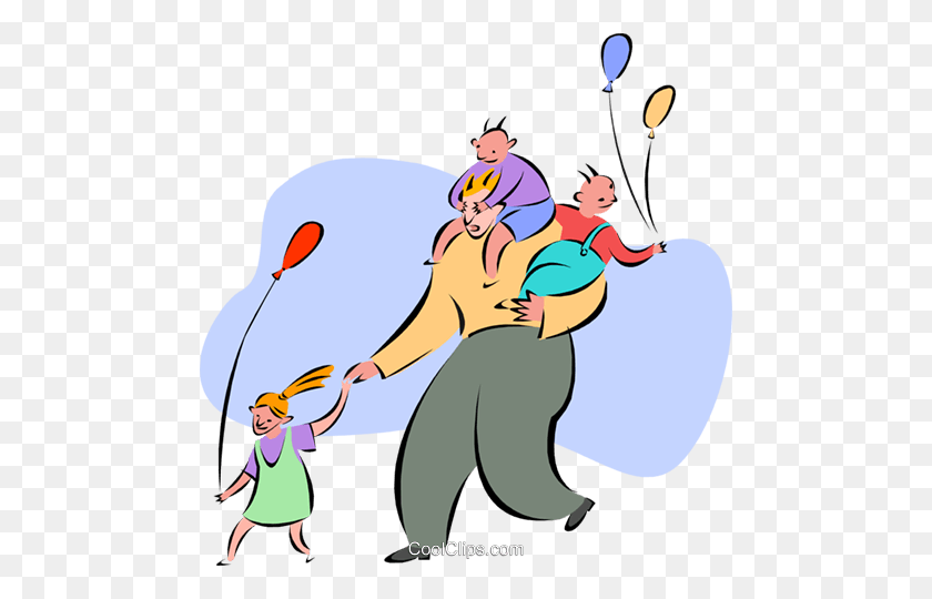 480x480 Dad With Kids - Daddy Daughter Clipart